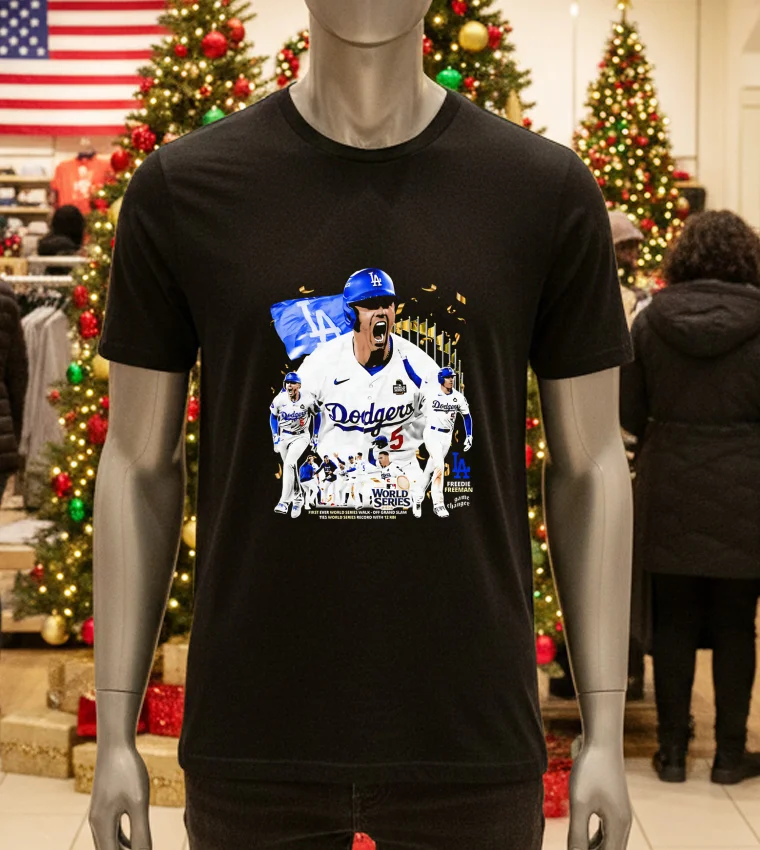 Freeman Scream Graphic La Dodgers Mvp World Series 2024 - black-t-shirt Freeman Scream Graphic La Dodgers Mvp World Series 2024 Black T Shirt