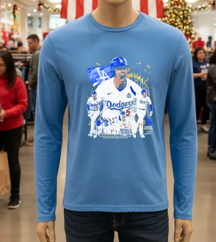 Freeman Scream Graphic La Dodgers Mvp World Series 2024 Blue T Shirt