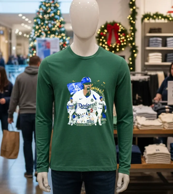 Freeman Scream Graphic La Dodgers Mvp World Series 2024 Green T Shirt