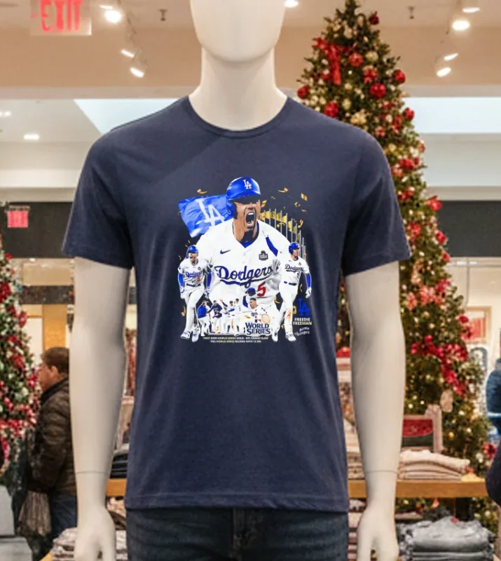 Freeman Scream Graphic La Dodgers Mvp World Series 2024 Navy T Shirt