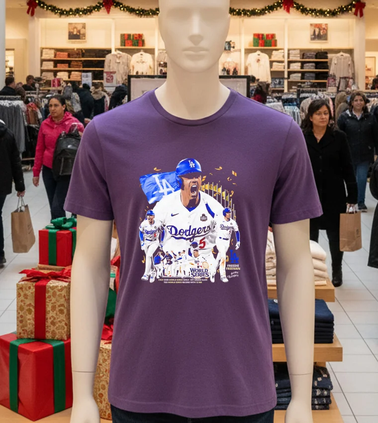 Freeman Scream Graphic La Dodgers Mvp World Series 2024 - purple-t-shirt Freeman Scream Graphic La Dodgers Mvp World Series 2024 Purple T Shirt