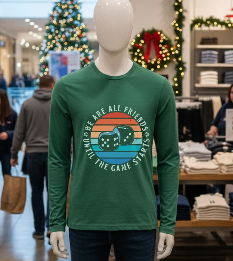 Friends Until Game Night Retro - green-t-shirt Friends Until Game Night Retro Green T Shirt