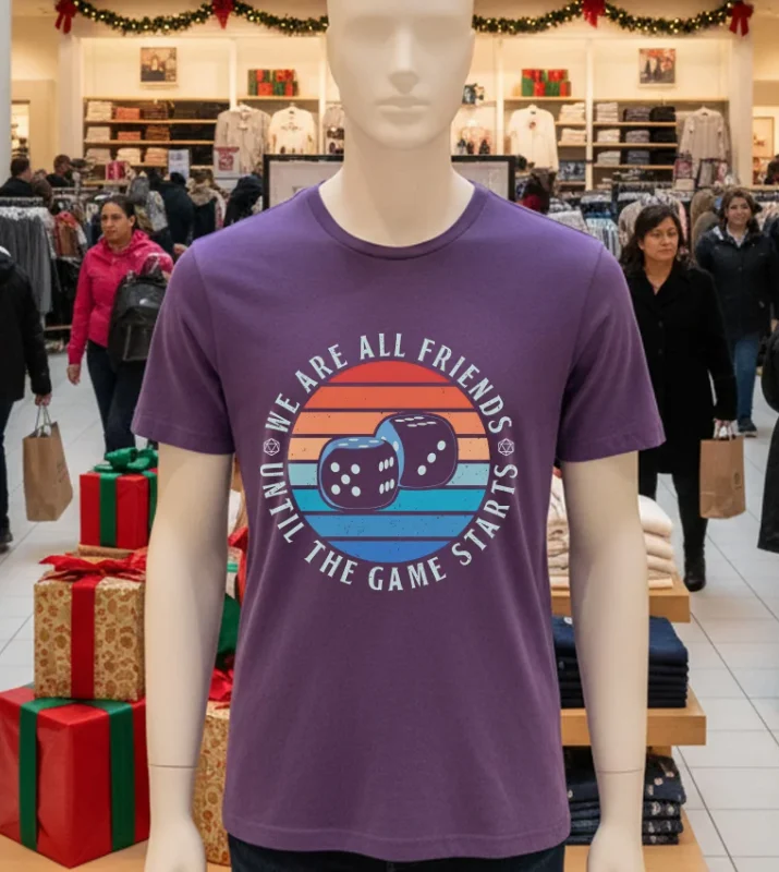 Friends Until Game Night Retro Purple T Shirt