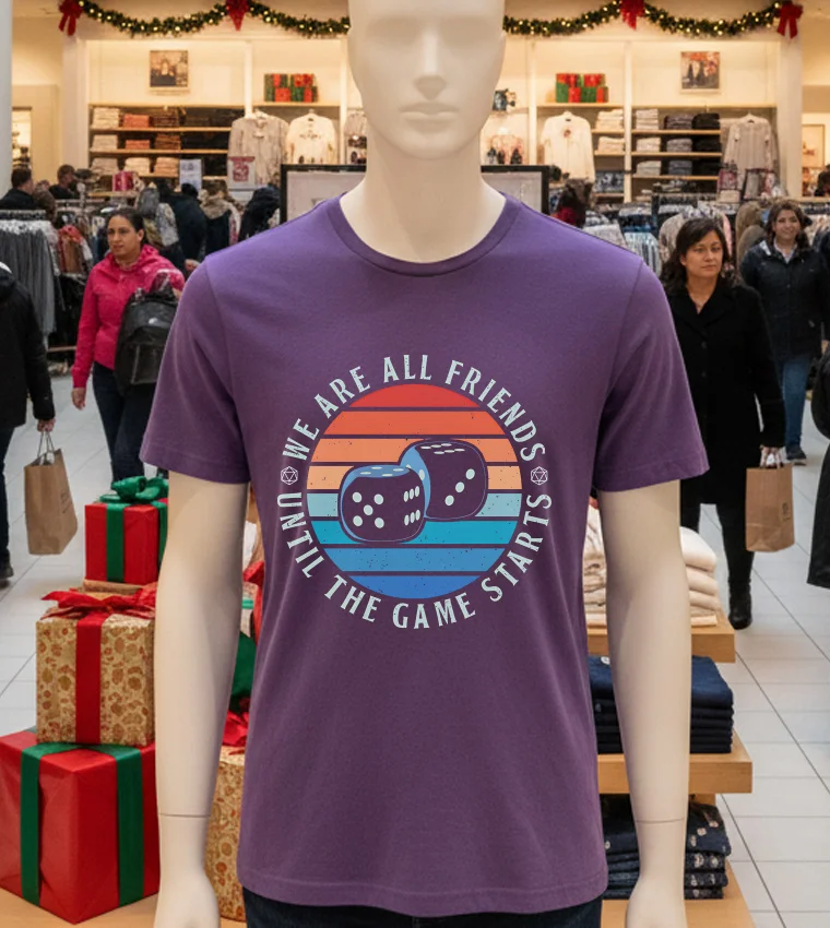 Friends Until Game Night Retro - purple-t-shirt Friends Until Game Night Retro Purple T Shirt