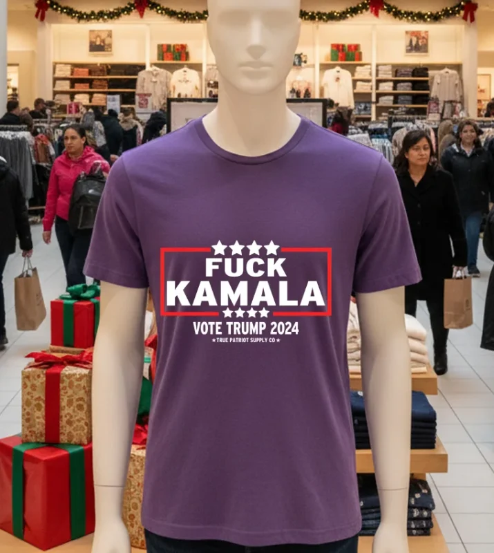 Fuck Kamala Harris Vote Trump 2024   Purple T Shirt