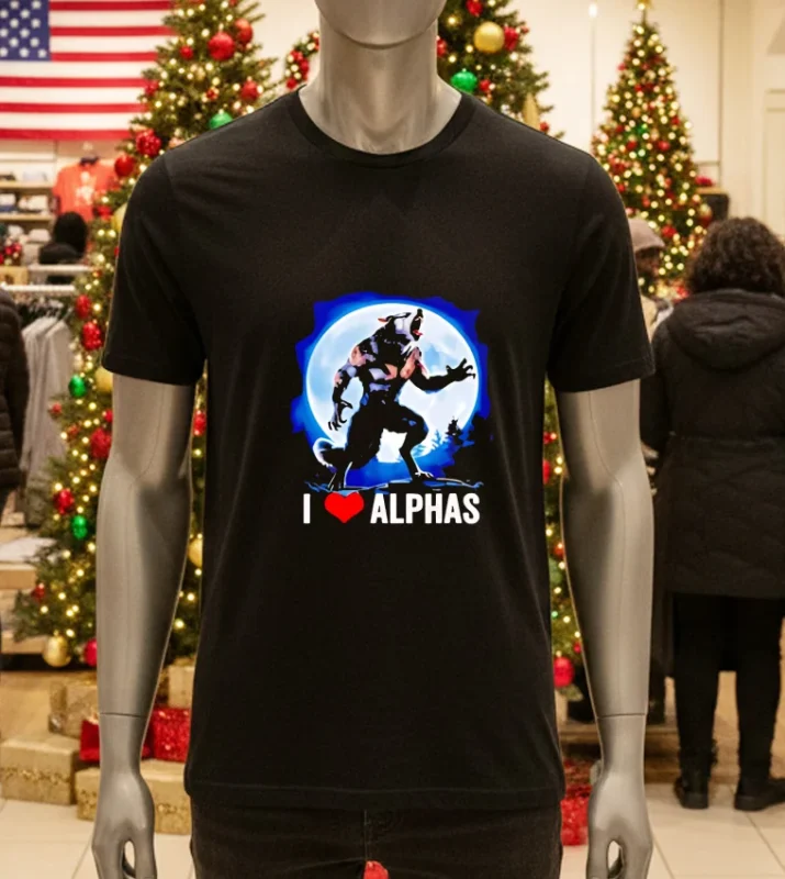 Funny Cringe Werewolf Wolf Meme I Heart Alphas I Love Alphas Retro Black T Shirt