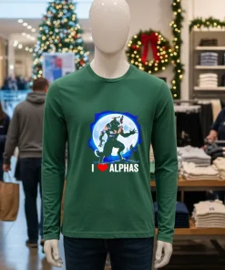 Funny Cringe Werewolf Wolf Meme I Heart Alphas I Love Alphas Retro shirt