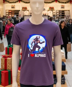 Funny Cringe Werewolf Wolf Meme I Heart Alphas I Love Alphas Retro shirt