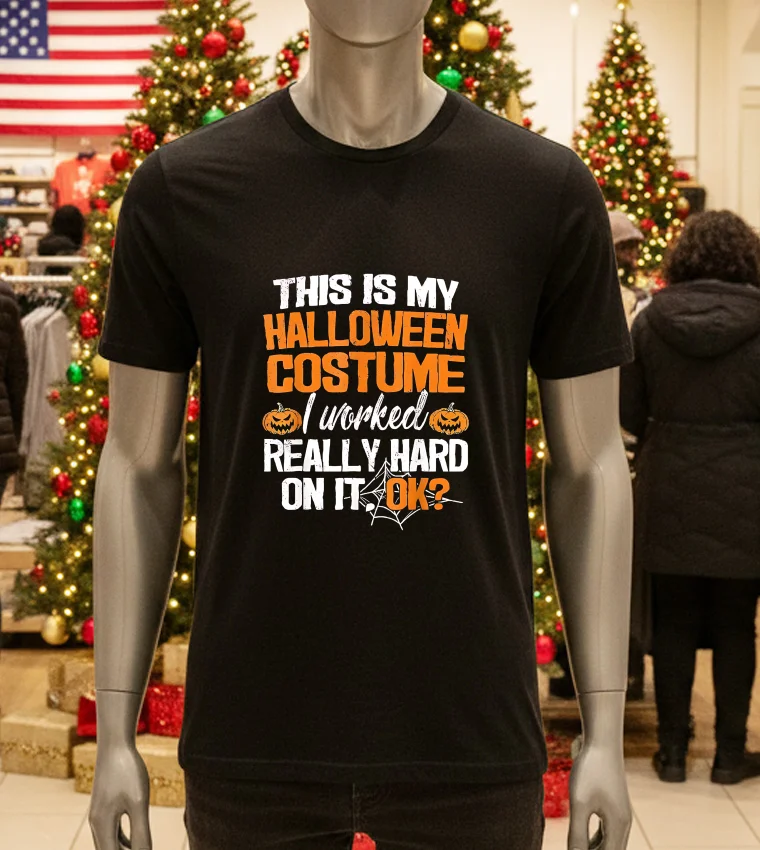 Funny Easy This Is My Halloween Costume Diy Last Minute - black-t-shirt Funny Easy This Is My Halloween Costume Diy Last Minute Black T Shirt