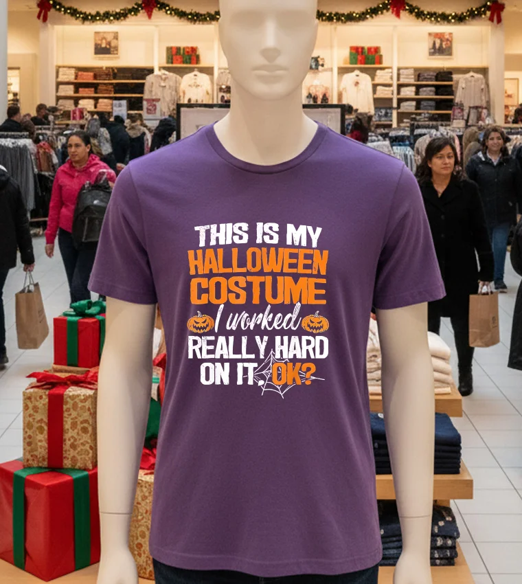 Funny Easy This Is My Halloween Costume Diy Last Minute - purple-t-shirt Funny Easy This Is My Halloween Costume Diy Last Minute Purple T Shirt