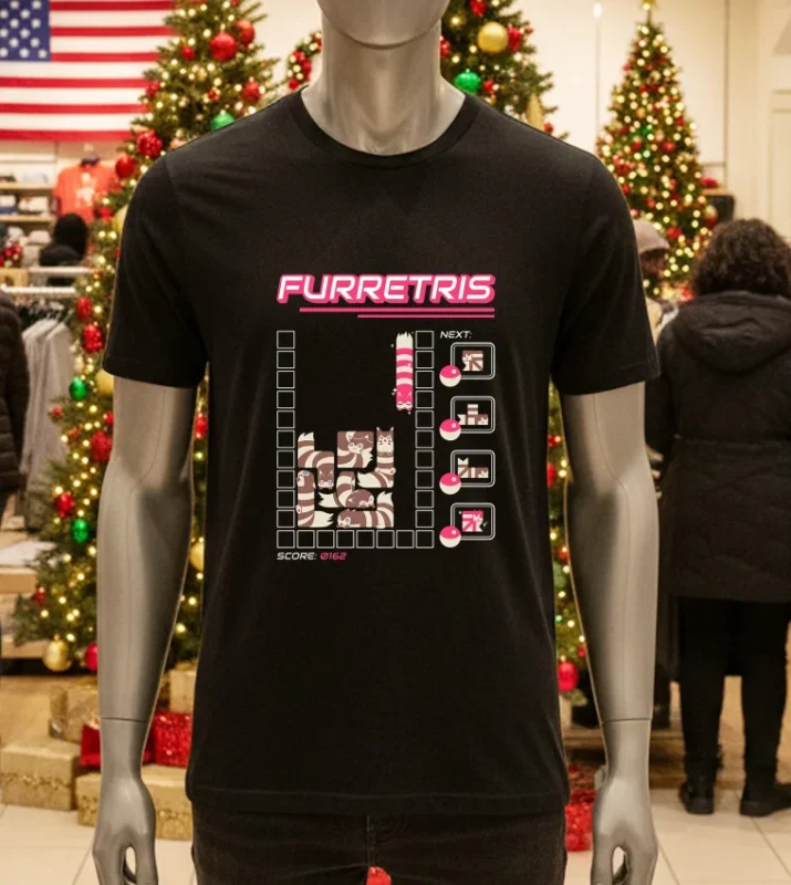 Furretris Next Ferrets Score 0162 Video Games Black T Shirt