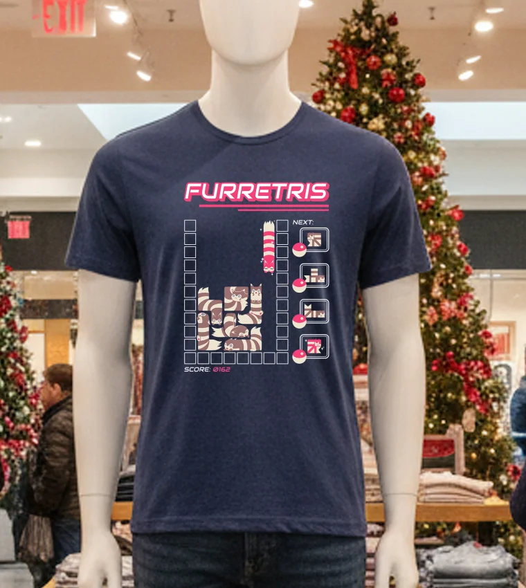Furretris Next Ferrets Score 0162 Video Games - navy-t-shirt Furretris Next Ferrets Score 0162 Video Games Navy T Shirt