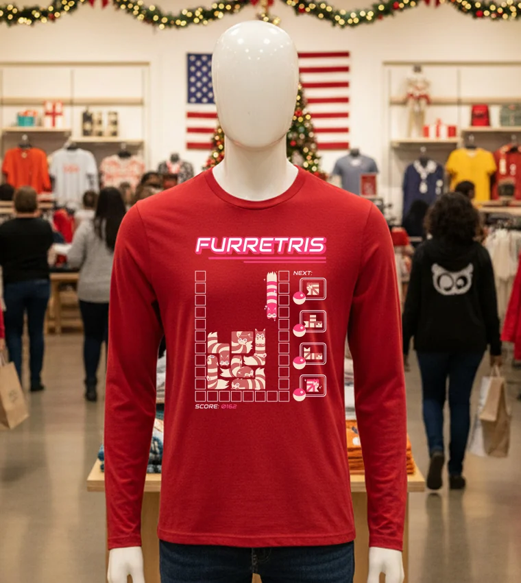 Furretris Next Ferrets Score 0162 Video Games - red-t-shirt Furretris Next Ferrets Score 0162 Video Games Red T Shirt