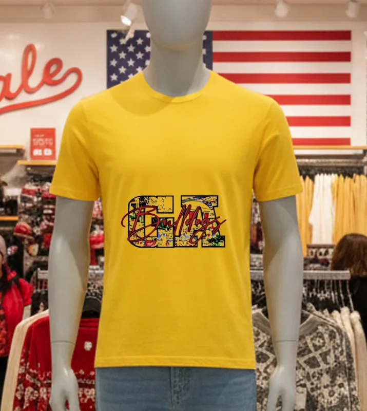 Ga Bulldogs Logo Retro   Yellow T Shirt