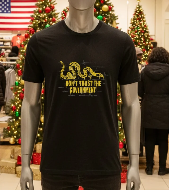 Gadsden Don T Trust The Government   Black T Shirt