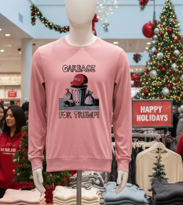 Garbage For Trump Maga Hat Trash Can Pink T Shirt