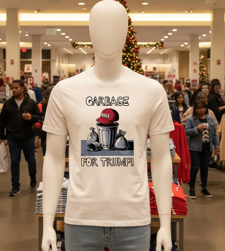 Garbage For Trump Maga Hat Trash Can - white-t-shirt Garbage For Trump Maga Hat Trash Can White T Shirt