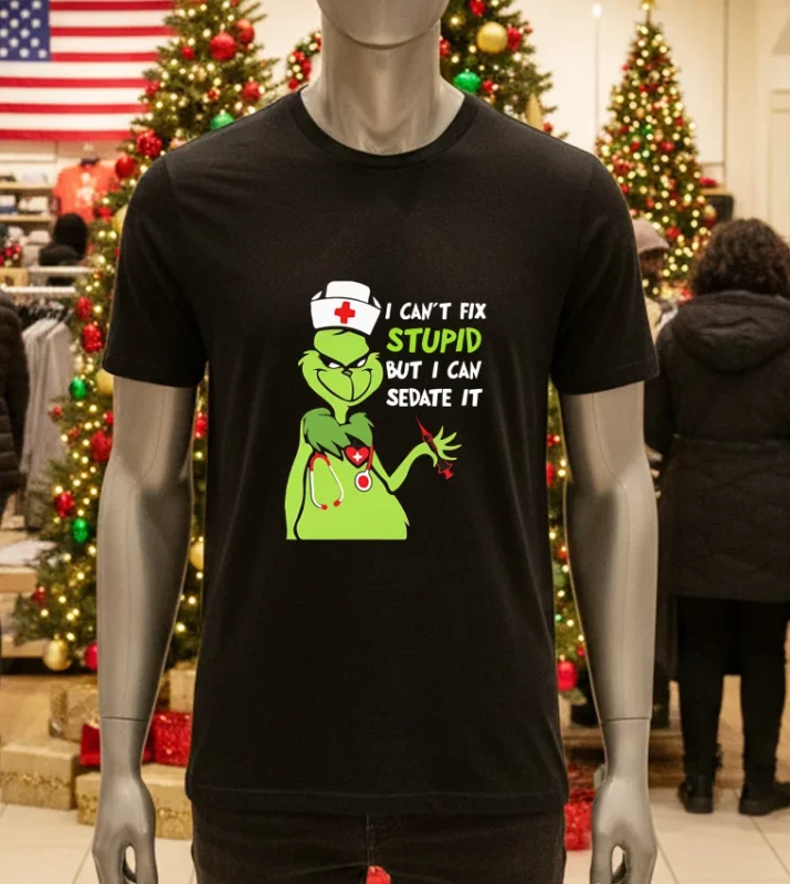 Get Festive With Our Retro Grinch Perfect Holiday Christmas Attire   Black T Shirt