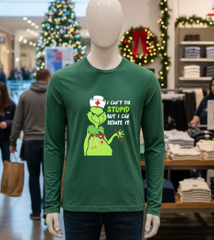 Get Festive With Our Retro Grinch Perfect Holiday Christmas Attire   Green T Shirt