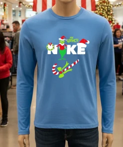 Get Festive With The Grinch Christmas   Blue T Shirt