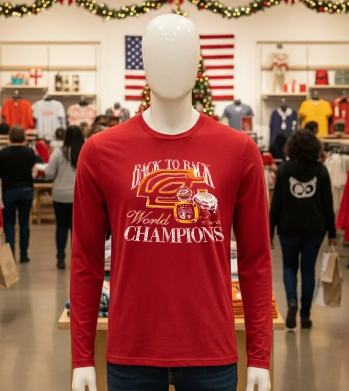 Green Wall Back To Back World Champions 2024 2025 Red T Shirt