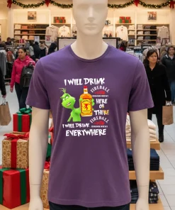 Grinch FireBall Cinnamon Whisky Playfully Printed Design for Whisky Lovers shirt