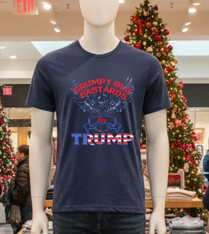 Grumpy Old Bastards For Trump   Navy T Shirt