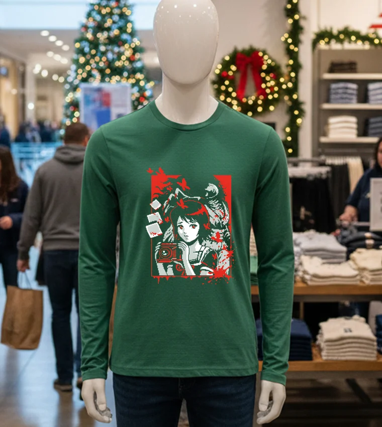 Haunted Village Pixel Art Classic - green-t-shirt Haunted Village Pixel Art Classic Green T Shirt