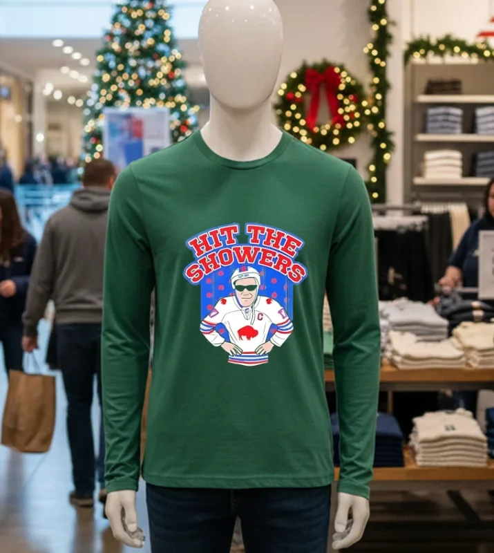 Hit The Showers Buffalo Bills Hockey Green T Shirt