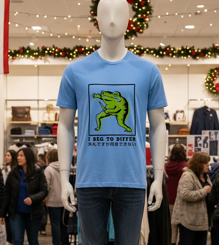 I Beg To Differ Frog - blue-t-shirt I Beg To Differ Frog Blue T Shirt