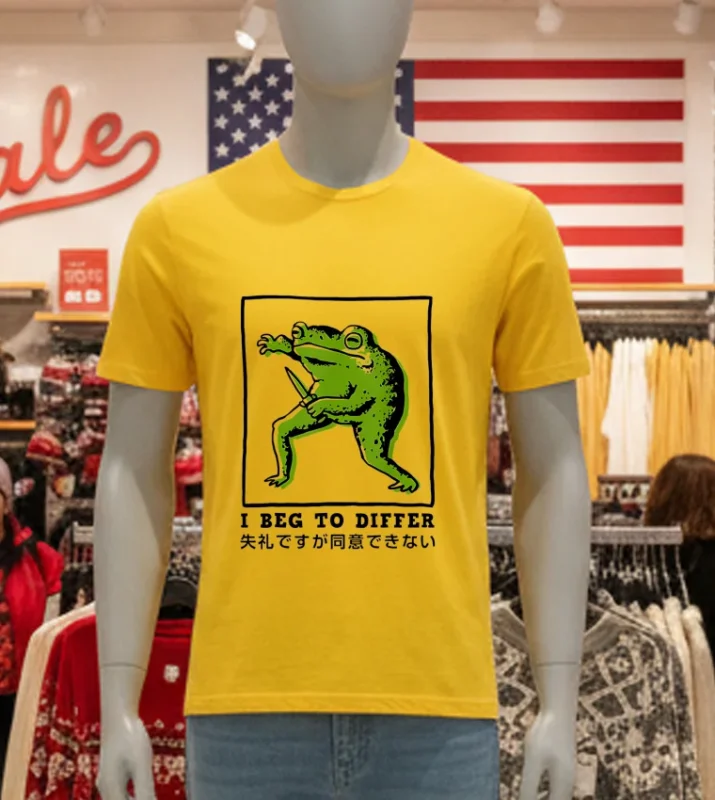I Beg To Differ Frog Yellow T Shirt