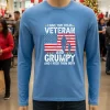I Have Two Titles Veteran And Grumpy And I Rock Them Both Retro   Blue T Shirt