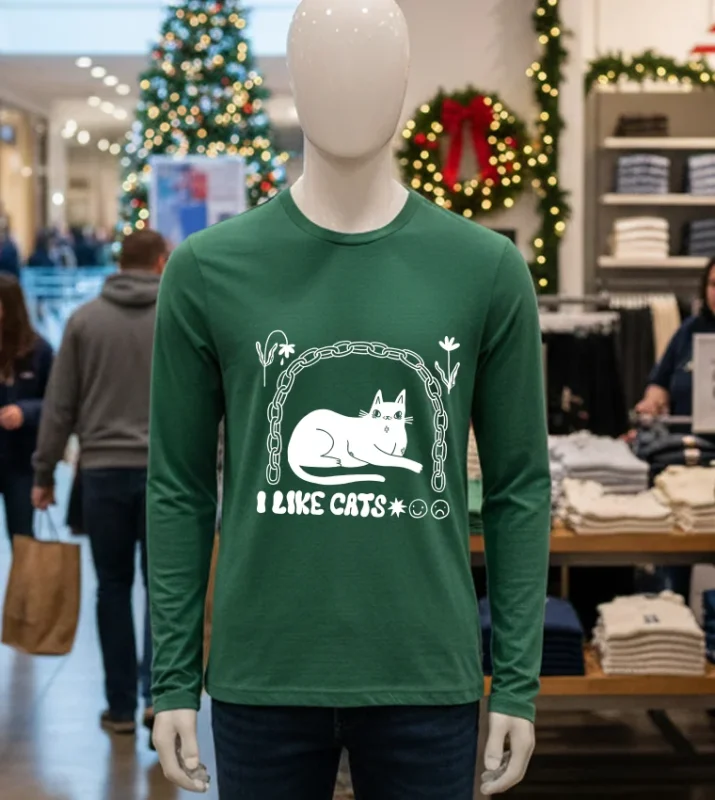 I Like Cats Cat Lovers Green T Shirt