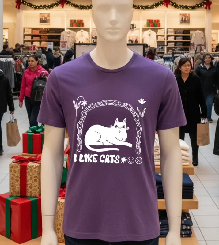 I Like Cats Cat Lovers Purple T Shirt