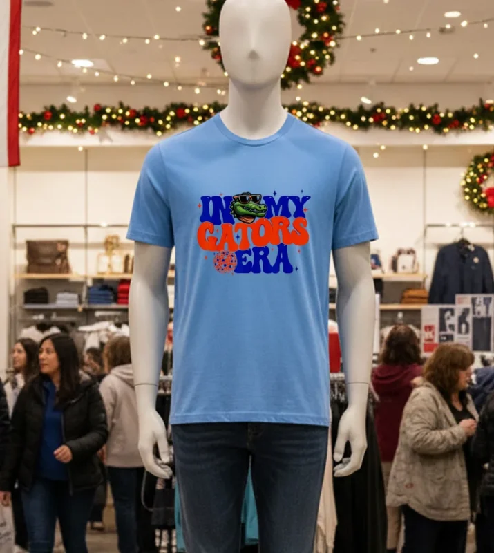 In My Gators Era Game Day Mascot Spirit Squad Florida Groovy Blue T Shirt