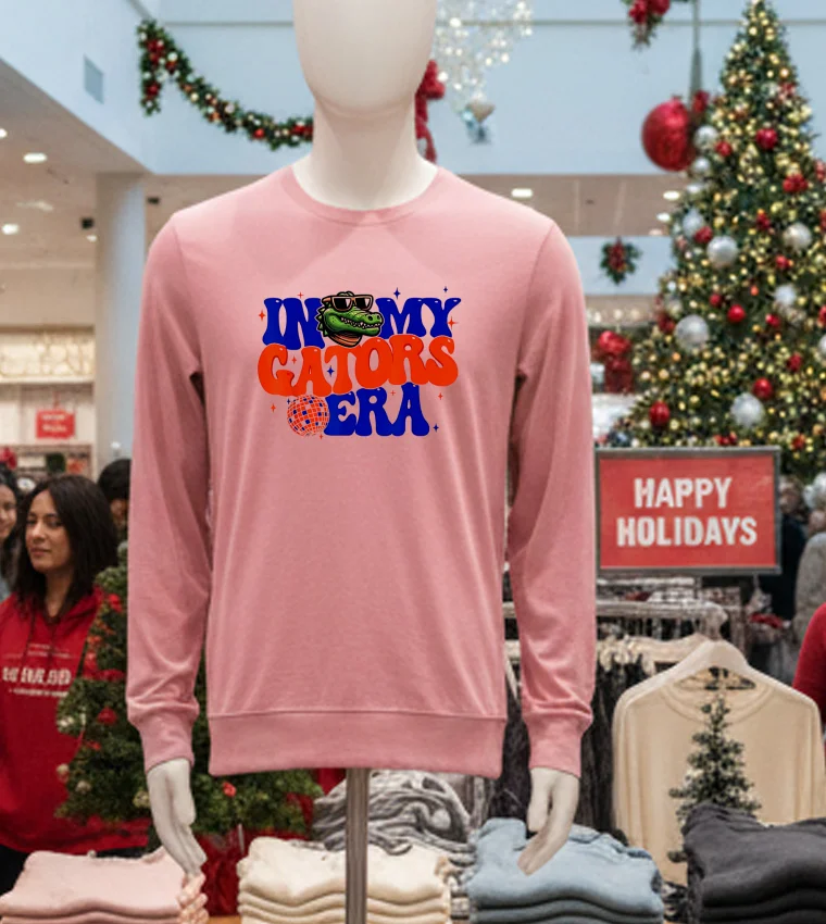 In My Gators Era Game Day Mascot Spirit Squad Florida Groovy - pink-t-shirt In My Gators Era Game Day Mascot Spirit Squad Florida Groovy Pink T Shirt