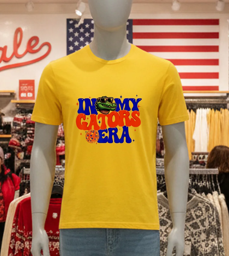 In My Gators Era Game Day Mascot Spirit Squad Florida Groovy - yellow-t-shirt In My Gators Era Game Day Mascot Spirit Squad Florida Groovy Yellow T Shirt