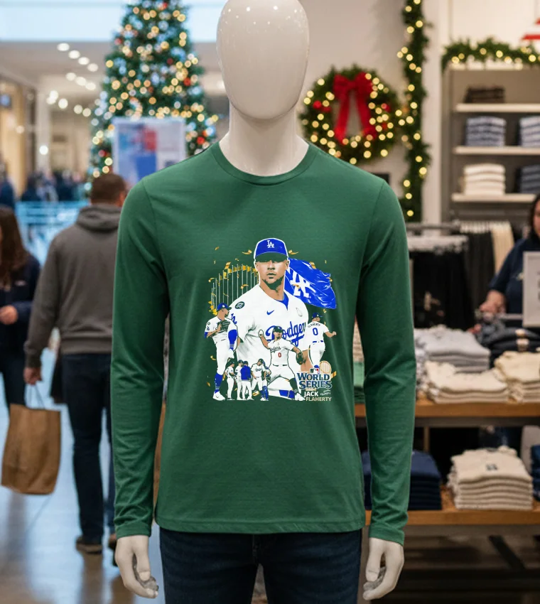 Jack Flaherty Throw The Ball Graphic La Dodgers Mvp World Series 2024 - green-t-shirt Jack Flaherty Throw The Ball Graphic La Dodgers Mvp World Series 2024 Green T Shirt