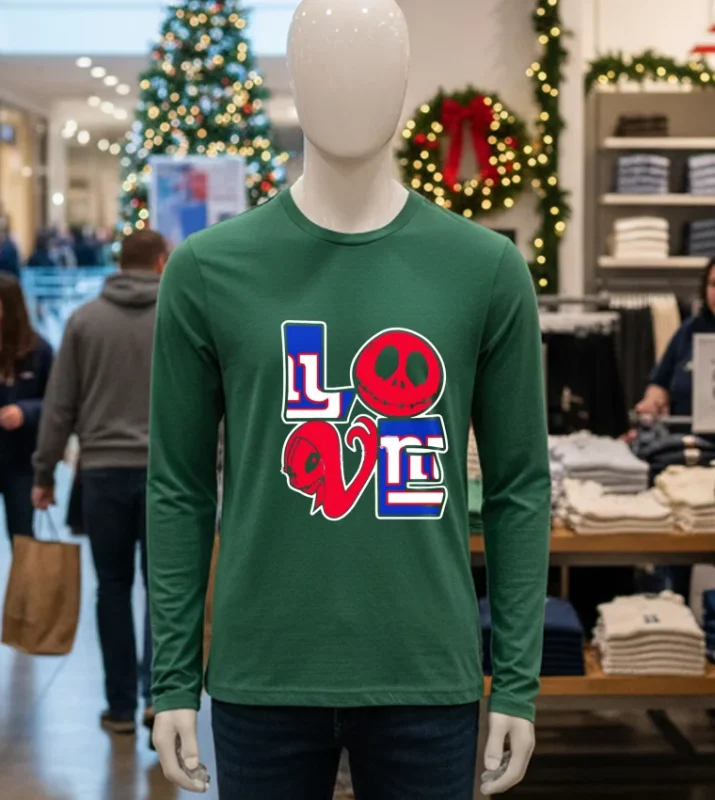 Jack Skellington And Sally Fan New York Giants Green T Shirt