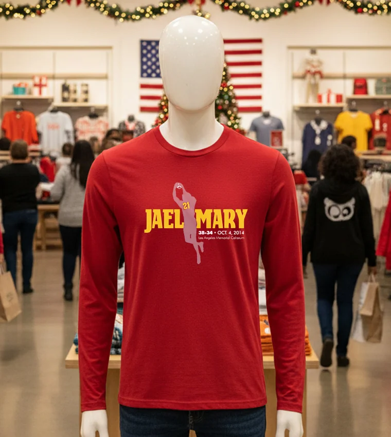 Jael Mary Football Los Angeles Memorial Column - red-t-shirt Jael Mary Football Los Angeles Memorial Column Red T Shirt