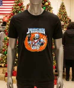 Jangar Robocop Burning   Black T Shirt