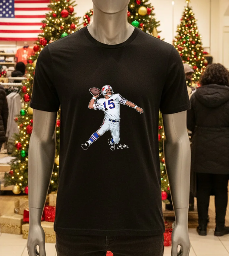 Jimmy Kemp 15 Buffalo Bills Signature Player - black-t-shirt Jimmy Kemp 15 Buffalo Bills Signature Player Black T Shirt