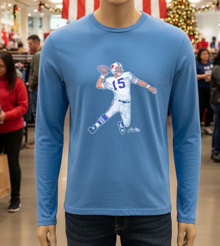 Jimmy Kemp 15 Buffalo Bills Signature Player - blue-t-shirt Jimmy Kemp 15 Buffalo Bills Signature Player Blue T Shirt