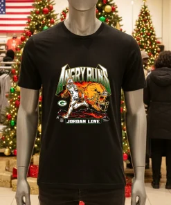 Jordan Love Angry Runs Green Bay Packers Skull burning shirt