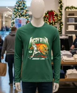 Jordan Love Angry Runs Green Bay Packers Skull burning shirt