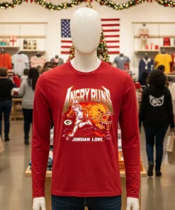 Jordan Love Angry Runs Green Bay Packers Skull burning shirt