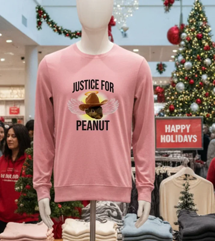 Justice For Peanut Cowboy Squirrel Pink T Shirt
