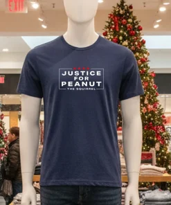 Justice For Peanut The Squirrel Tee Peanut Squirrel   Navy T Shirt