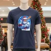 La Dodgers Santa Claus Merry Christmas   Navy T Shirt