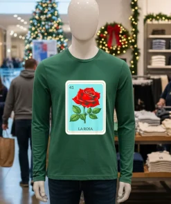 La Rosa Mexican Lottery Card Game   Green T Shirt